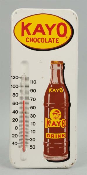 Appraisal: Kayo Chocolate Tin Advertising Thermometer Has a rather clean surface