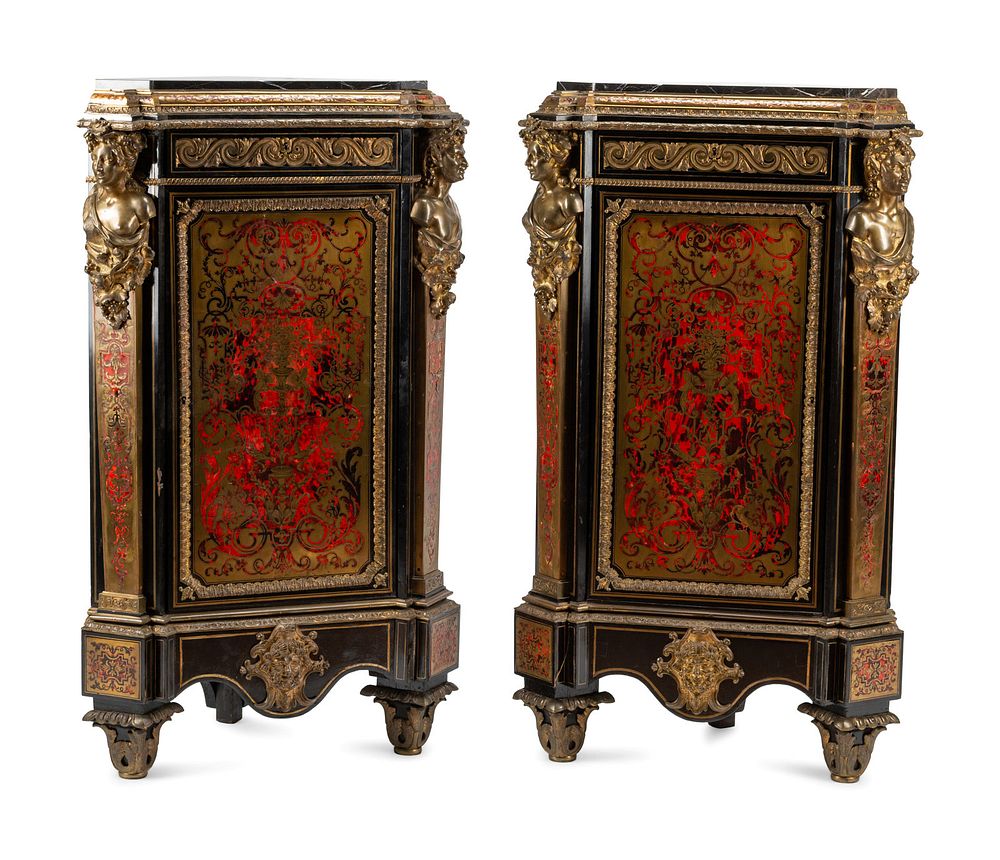 Appraisal: A Pair of Napoleon III Gilt Bronze Mounted Boulle Marquetry