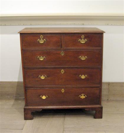 Appraisal: George III oak chest of drawers th century The molded