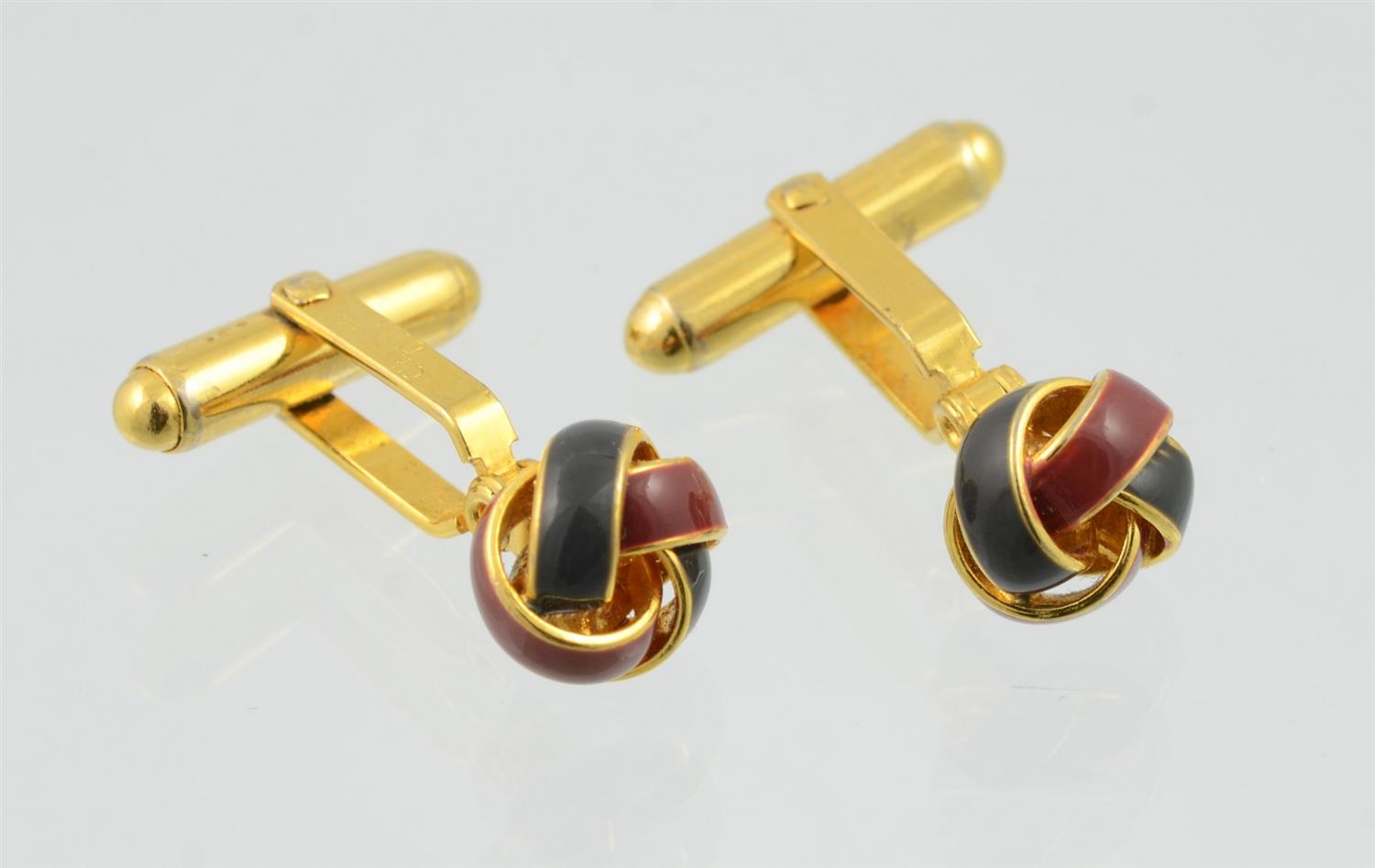 Appraisal: Christian Dior Gold Tone and Enamel Cufflinks