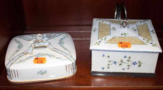 Appraisal: Limoges porcelain sardine box together with an Asprey porcelain box