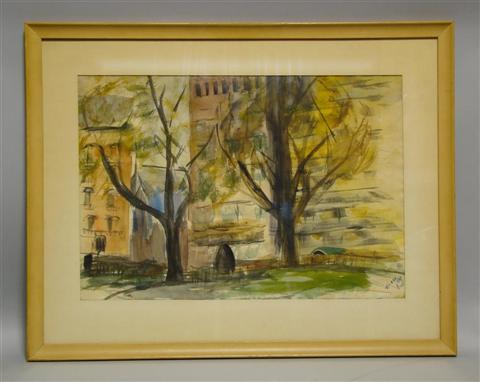 Appraisal: TERESA CITY STREET SCENE Watercolor on paper in x in