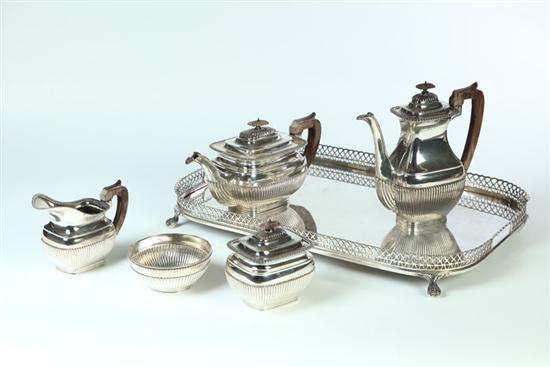 Appraisal: SIX-PIECE SILVER TEA AND COFFEE SERVICE Marked for Sarmento Lisbon