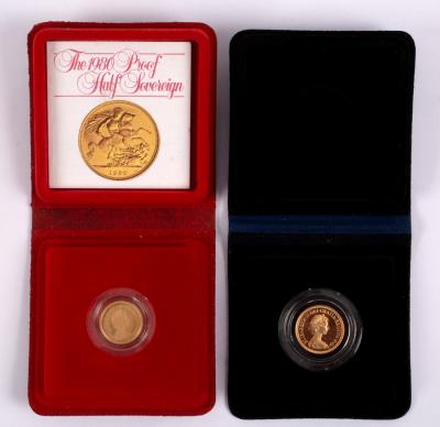 Appraisal: A proof gold sovereign and a proof half-sovereign