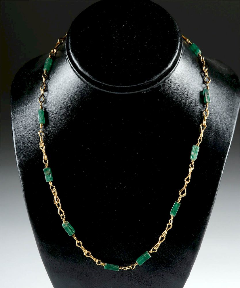 Appraisal: Gorgeous Roman Emerald Gold Necklace - g Roman Imperial Period