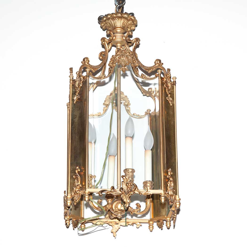 Appraisal: Louis XVI Style Gilt-Metal Four-Light Hall Fixture th Century Of