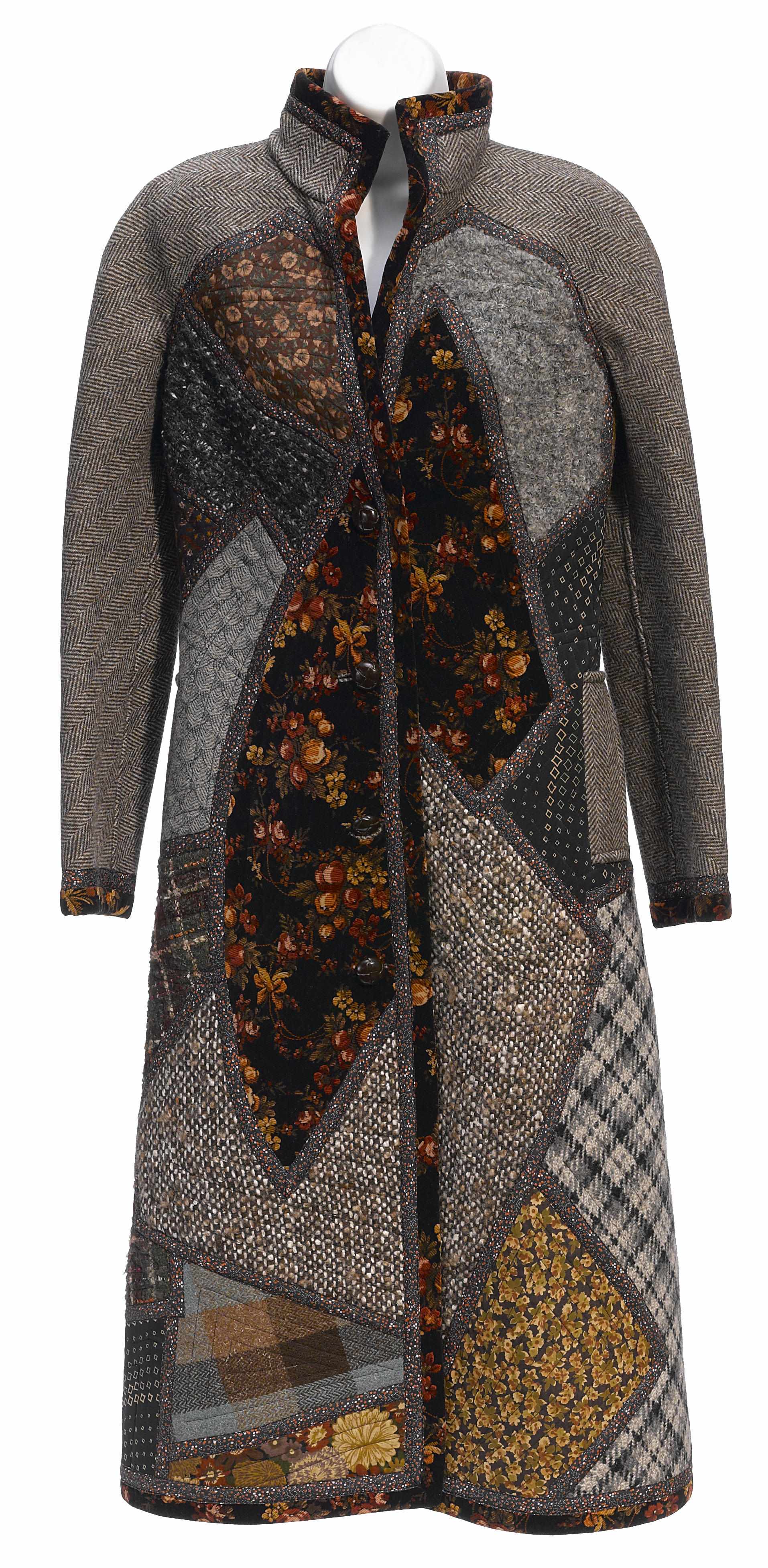 Appraisal: A Koos brown tweed and velvet coat together with a