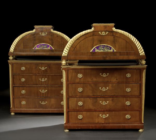 Appraisal: Pair of Russian Empire-Style Mahogany Secretary Commodes th century each