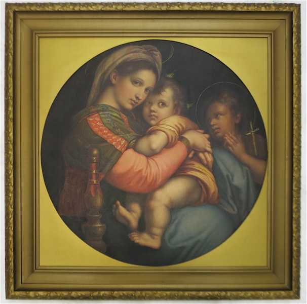 Appraisal: HOLY FAMILY OIL ON CANVAS th century The well-painted image