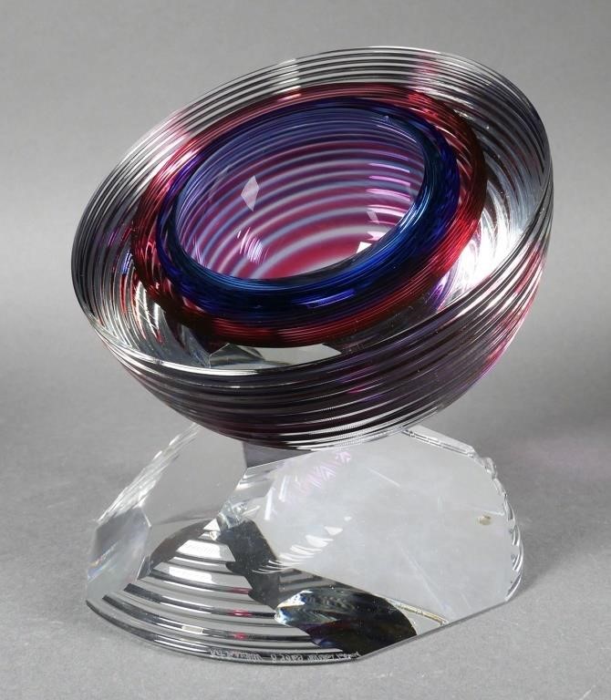 Appraisal: Art glass sculpture by Kit Karbler and Michael David Signed