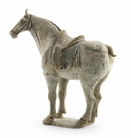 Appraisal: A Chinese pottery model of a horse Tang Dynasty standing