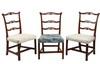 Appraisal: PERIOD CHAIRS - Chippendale Ribbon Back Side Chairs mahogany with