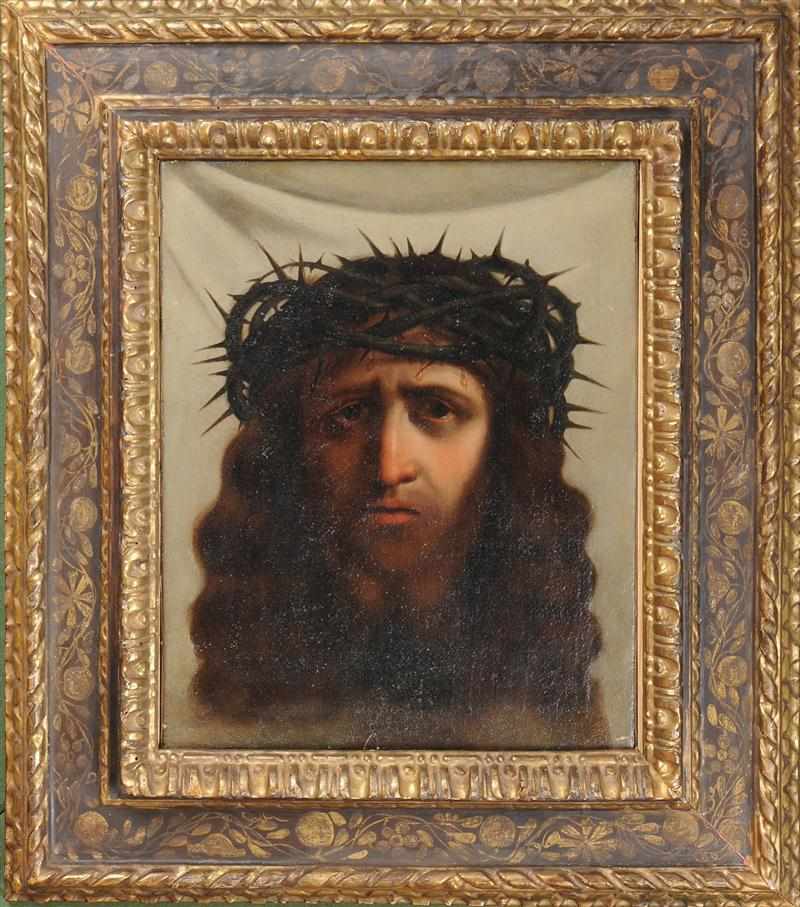 Appraisal: ITALIAN SCHOOL CROWN OF THORNS Oil on canvas relined and