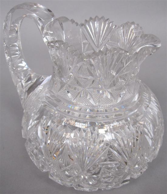 Appraisal: CUT CRYSTAL PITCHER H