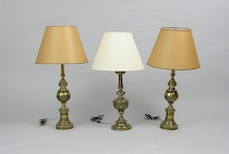 Appraisal: Trio of Large Stiffel Brass Lamps Three large Stiffel bracketed