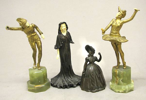 Appraisal: A group of four metal figures first half th century