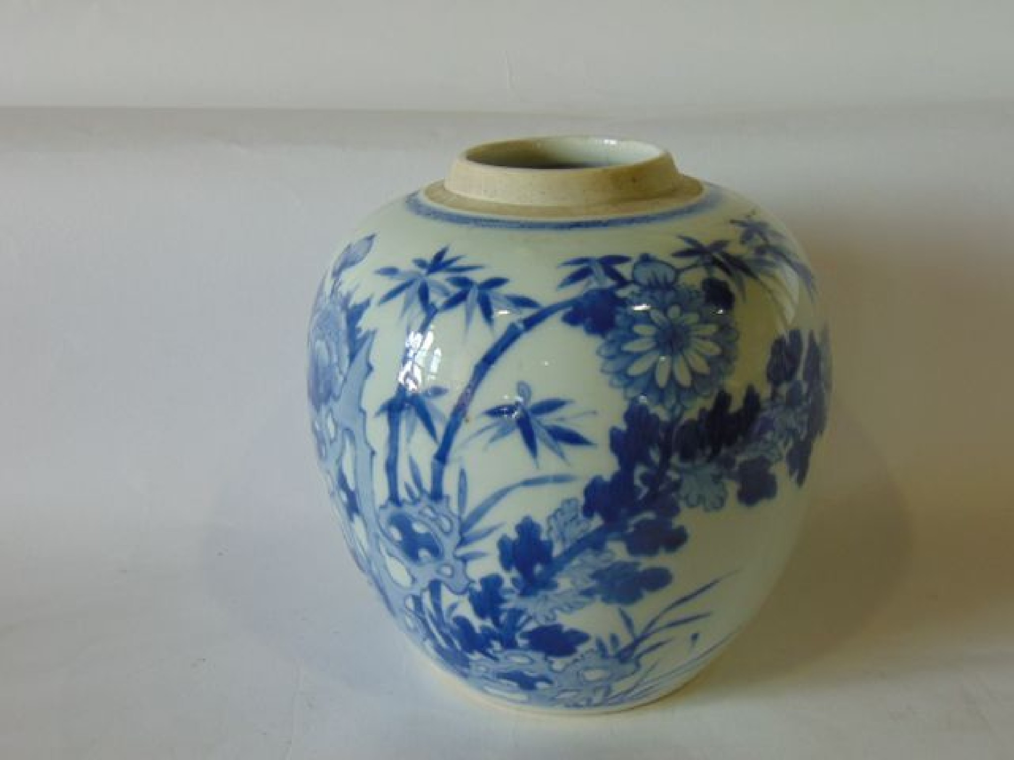 Appraisal: A th century oriental vase of globular form with blue