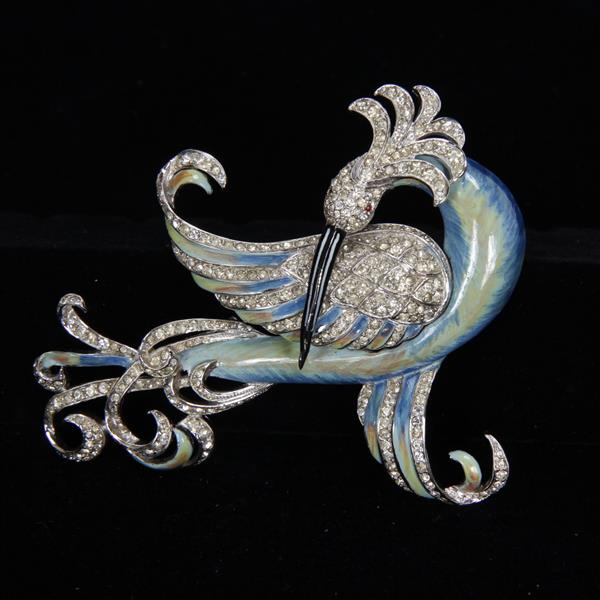 Appraisal: Corocraft Coro Craft Adolf Katz Pave Rhinestone Enamel Exotic Bird