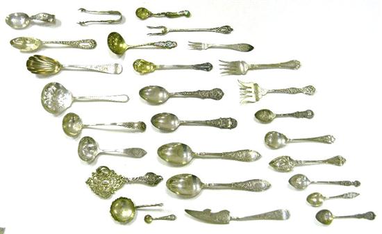 Appraisal: STERLING SILVER ASSORTMENT twenty-eight pieces all with expected wear four