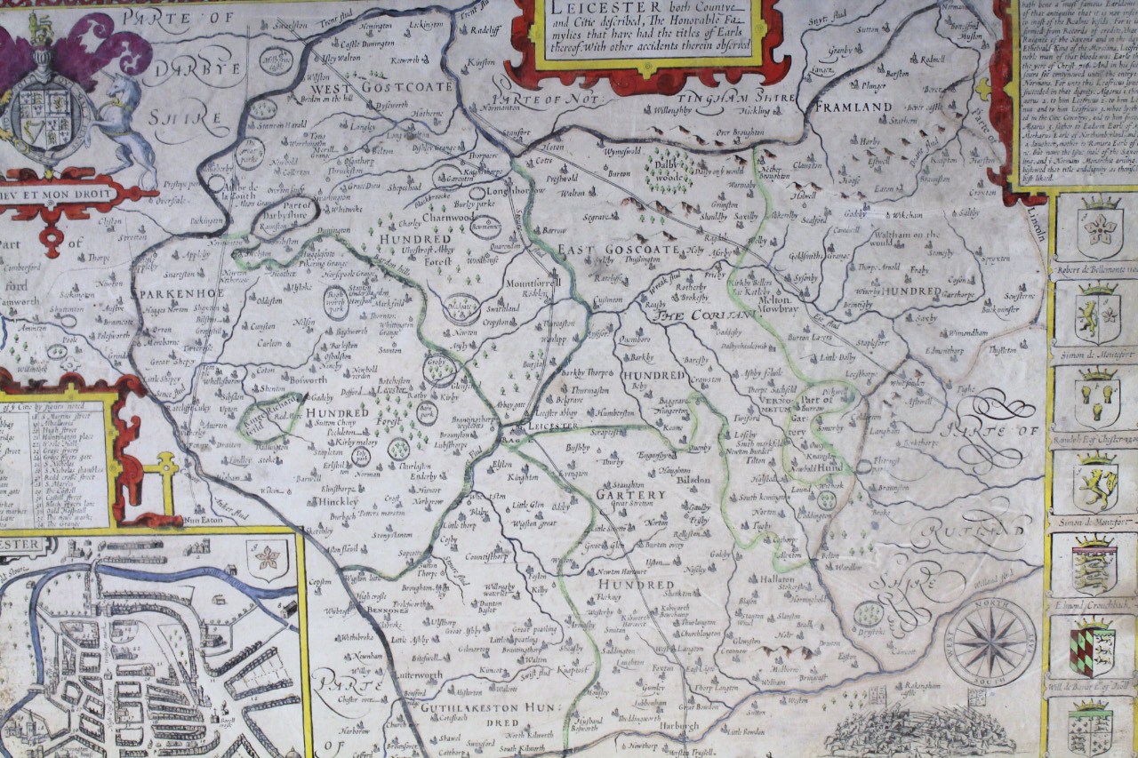 Appraisal: After John Speede An thC map of Leicestershire in colours