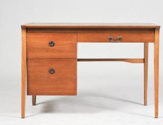 Appraisal: PAUL MC COBB STYLE DESK With leather inset top Height