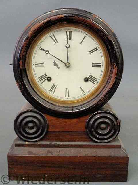 Appraisal: Rosewood cased mantel clock by E Ingraham Bristol Conn with