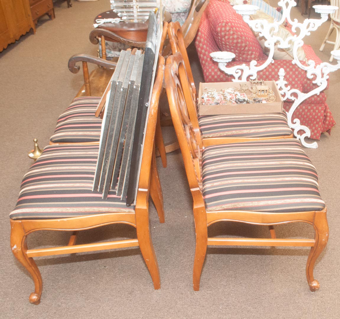 Appraisal: Four upholstered side chairs Undernumber