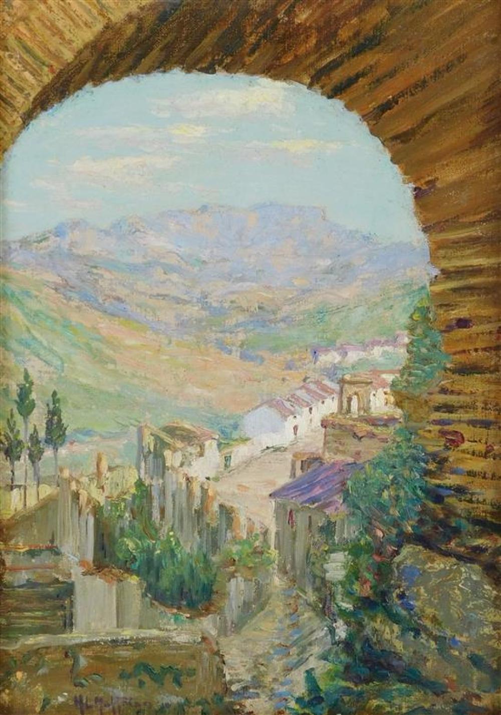 Appraisal: Harry Hoffman Connecticut - Under the Roman Bridge of Ronda