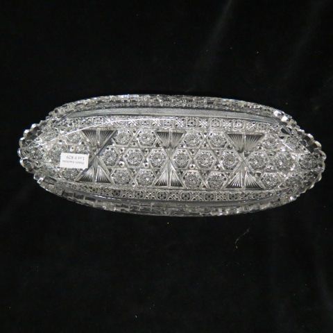 Appraisal: Cut Glass Celery Dish elaborate overall cutwork fine brilliant period