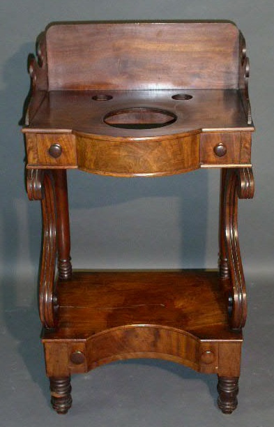 Appraisal: Empire mahogany washstand h x w x d