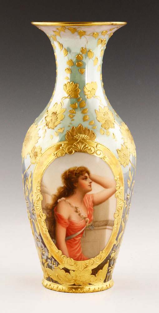 Appraisal: - Royal Vienna Vase Royal Vienna hand painted vase with