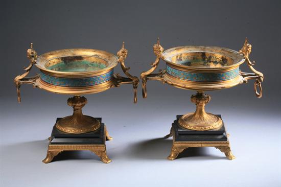 Appraisal: PAIR EMPIRE-STYLE BRONZE-DOR JARDINI RES last quarter th century Circular