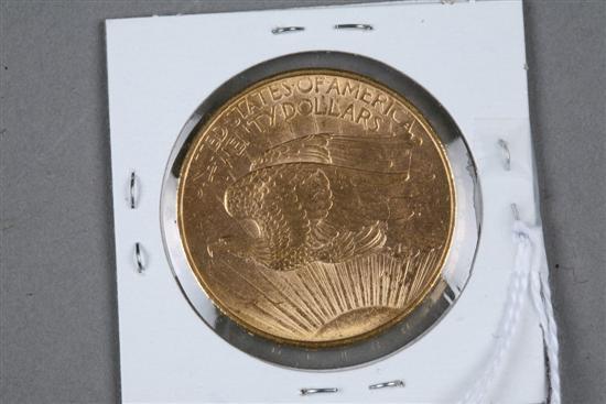 Appraisal: -D TWENTY DOLLAR GOLD COIN St Gaudens No motto