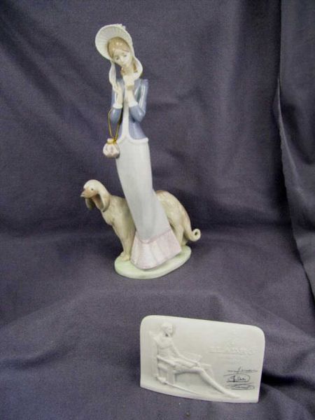 Appraisal: Lladro Porcelain Figure Collector's Sign Lot includes Tall lady series