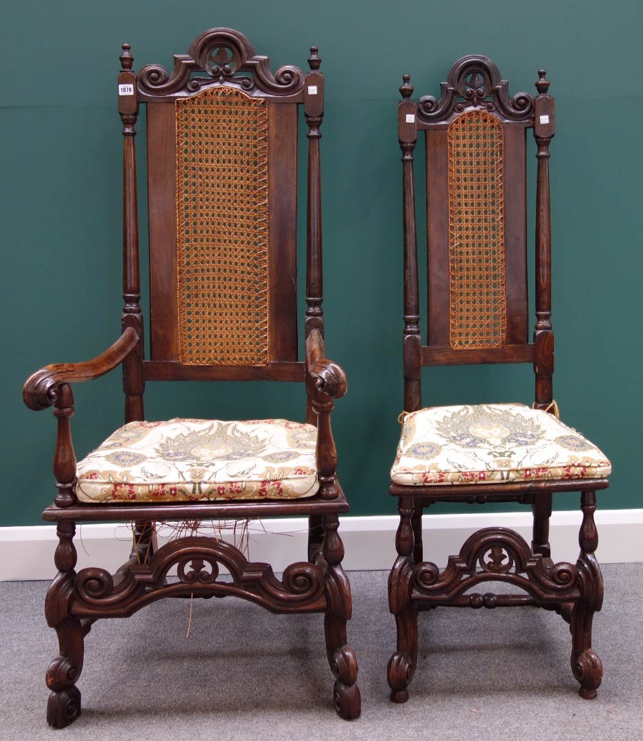 Appraisal: A set of seven th century style stained beech and