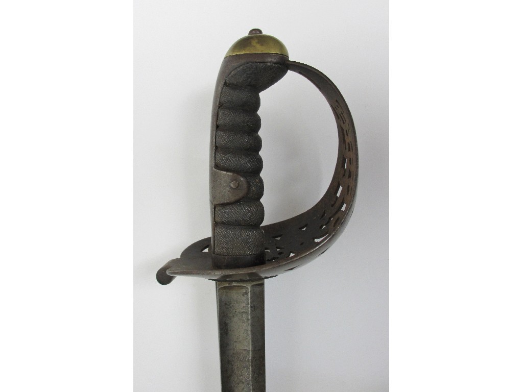 Appraisal: A th Century heavy dragoon sabre with wire bound grip