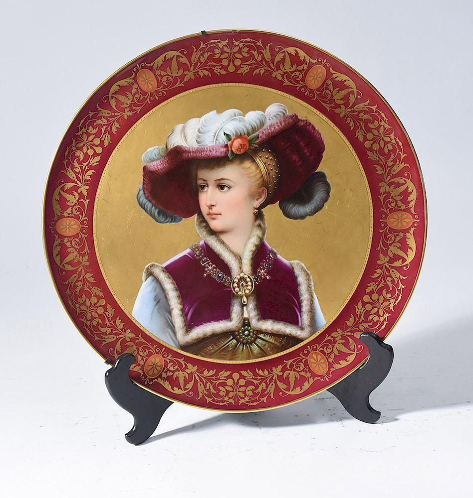 Appraisal: Royal Vienna portrait plate Royal Vienna portrait plate woman with