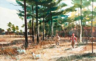 Appraisal: Chet Reneson b Quail Huntingsigned Reneson lower rightwatercolor by in