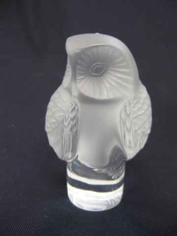 Appraisal: Lalique Crystal Figurine of an Owl frosted signed excellent