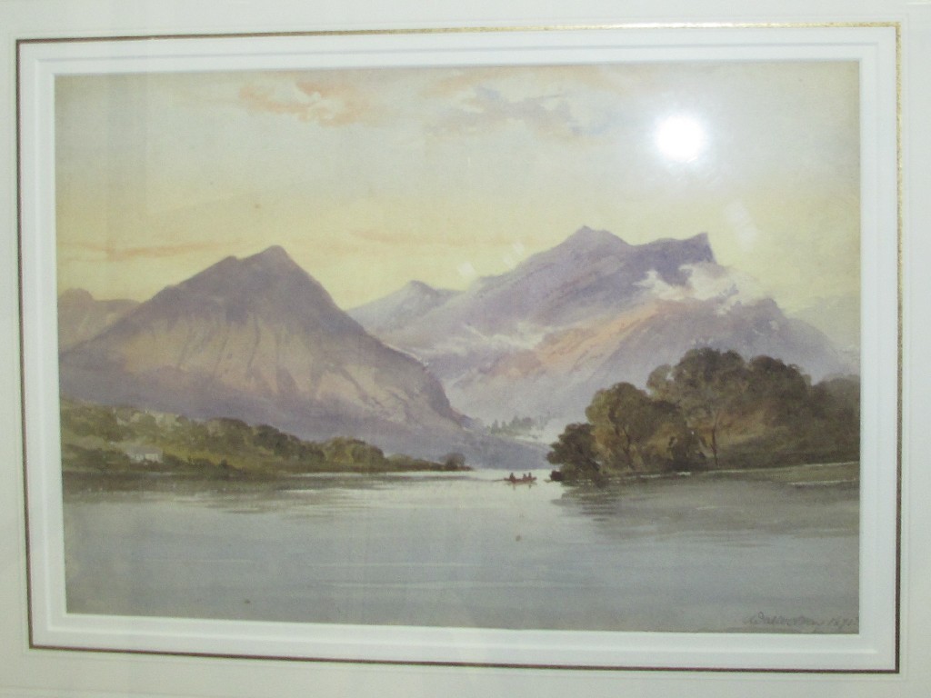 Appraisal: WALTER MAY Watercolour loch scene signed and dated