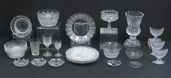 Appraisal: An assembled grouping of cut and other glass th th