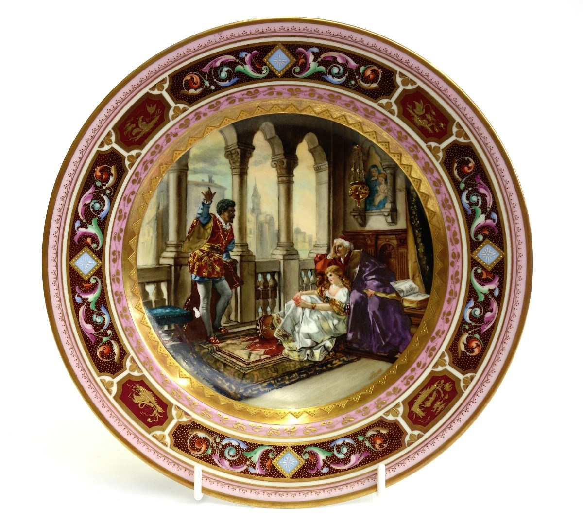 Appraisal: A Vienna style cabinet plate late th century titled 'Othello