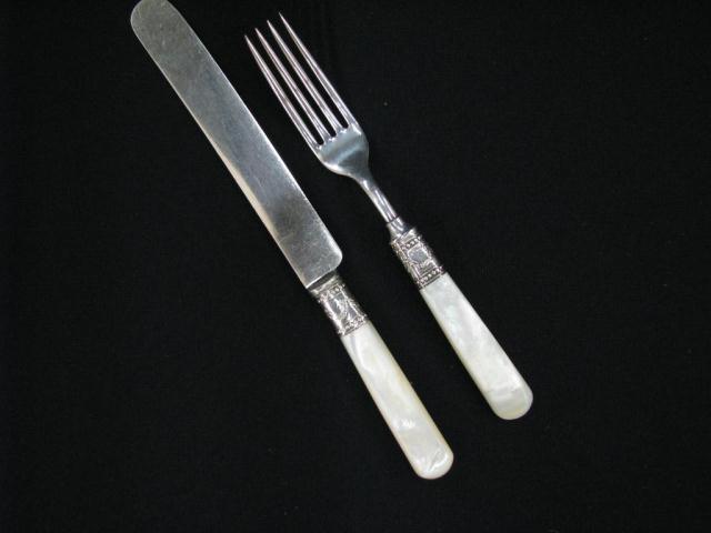 Appraisal: Group of Mother-of-Pearl Handled Flatware a -piece matched set with