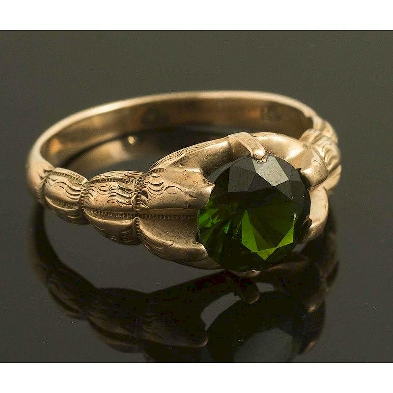 Appraisal: Chrome Diopside Ring k yellow gold ring containing a chrome