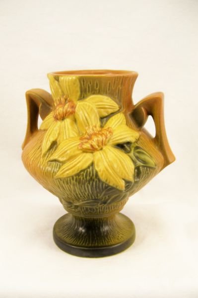 Appraisal: Roseville Clematis - caramel brown matte glaze