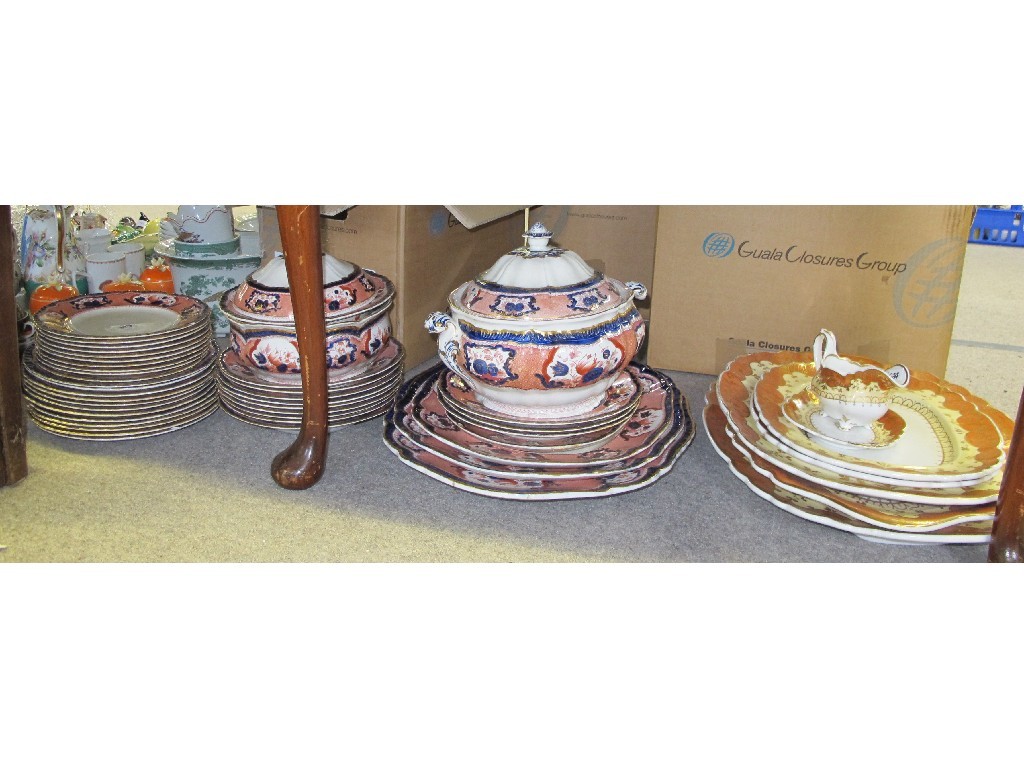 Appraisal: Booths Victoria pattern dinner wares and platters and sauceboat from