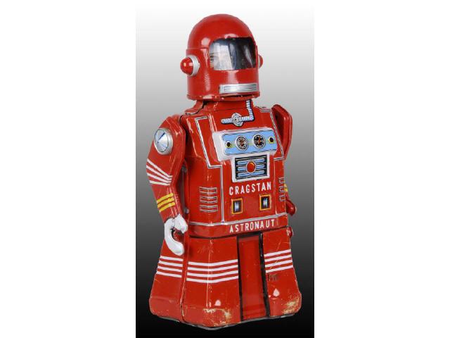 Appraisal: Red Cragston Friction Astronaut Toy Description All tin Working Made