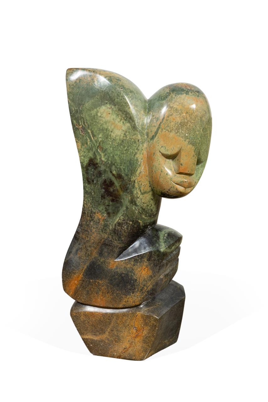 Appraisal: SULIYARI AFRICAN SHONA GREEN STONE SCULPTURE Forbes Suliyari Zimbabwian b