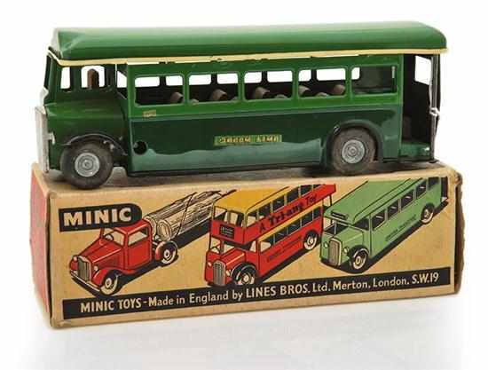 Appraisal: TRIANG MINIC SINGLE DECKER BUS POST-WAR DARK GREEN LOWER BODY