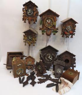 Appraisal: Box Of Cuckoo Clocks Box Of Cuckoo Clocks As seen